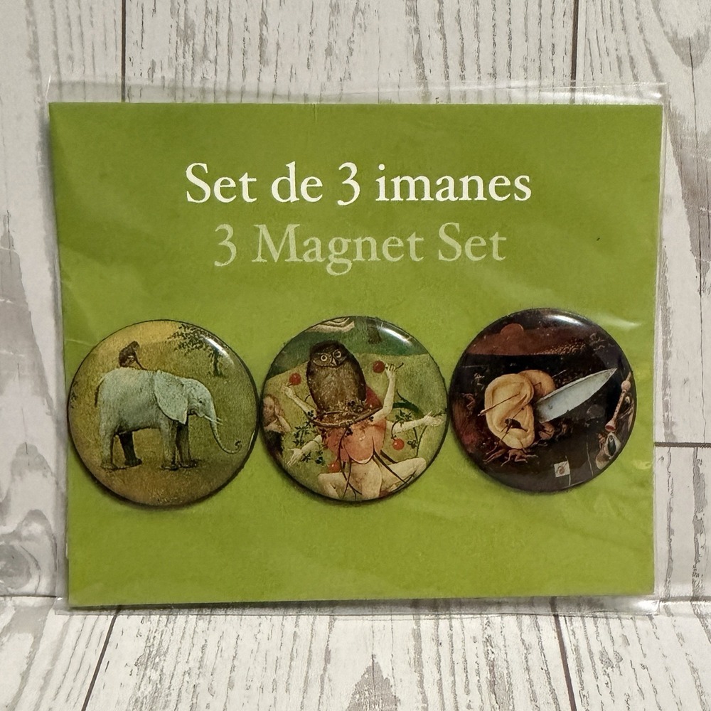 3 Souvenir Fridge Hieronymus Bosch Magnets Madrid Museo Del Prado Museum Spain